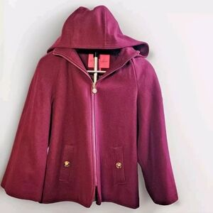 BETSEY JOHNSON Women's Wool Cape Coat With Removable Hood - Small